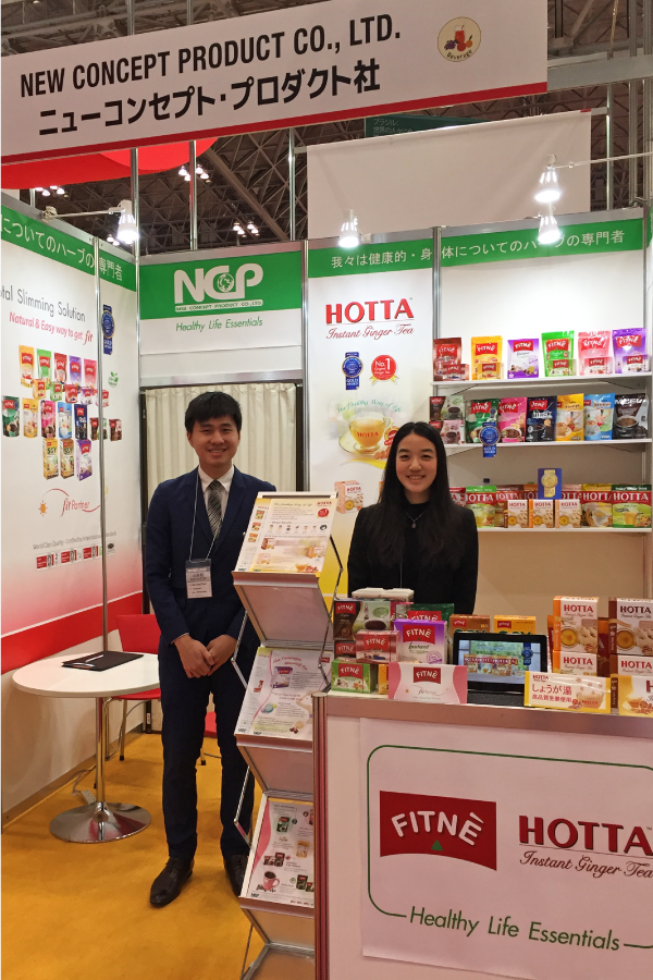 NCP จัดแสดงสินค้า ฟิตเน่ – ฮอทต้า งาน Foodex Japan 2018